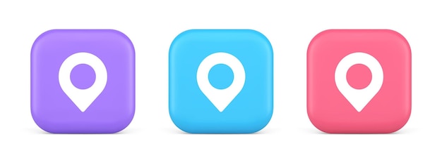 GPS карта PIN местоположение служба кнопка приложение направление расстояние указатель 3D реалистичный значок