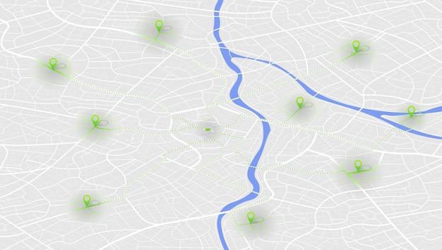 gps map set navigation to own house city top view view from above the map buildings detailed view of