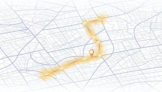 Vettore gps mappa impostare la navigazione per la propria casa città vista dall'alto vista dall'alto della mappa edifici vista dettagliata di