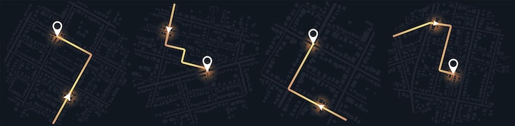 Vector gps map set navigation to own house city top view view from above the map buildings detailed view of