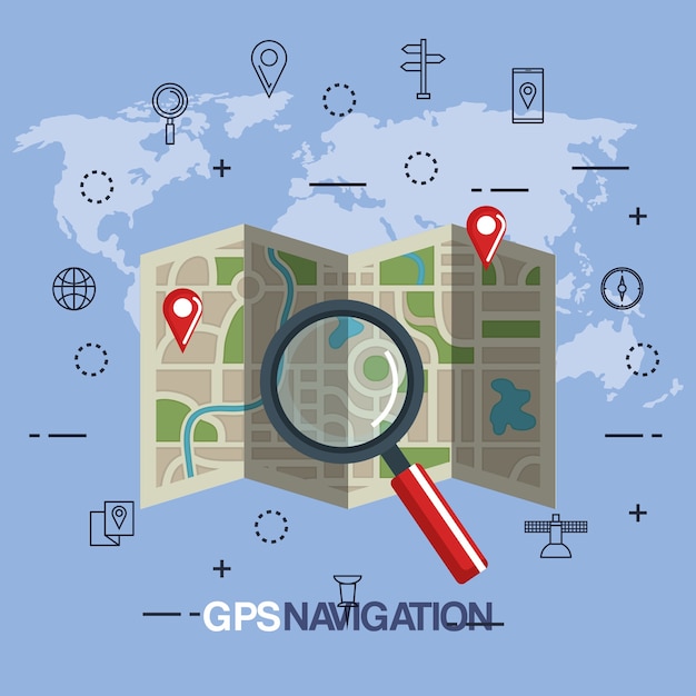 Vector gps-navigatie app-pictogrammen