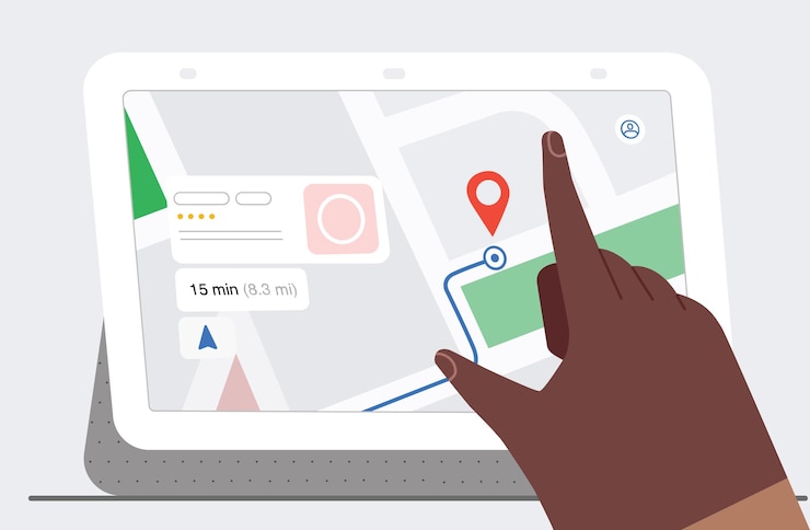 Vector gps navigation on device screen vector illustration in flat style