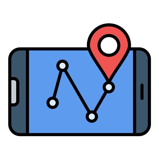 Gps Navigation Flat Illustration