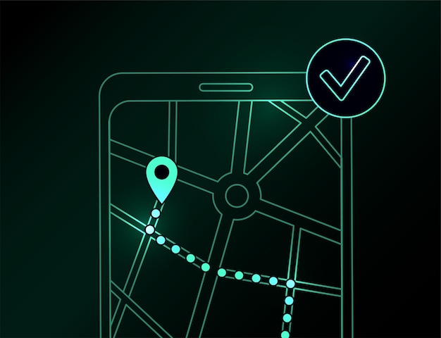 Vector gps navigation in smartphone