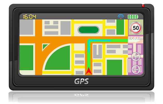 Vector gps-navigator vectorillustratie geïsoleerd op een witte achtergrond