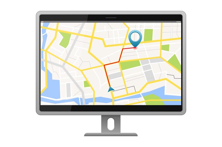 Vector gps satellite navigation system on screen