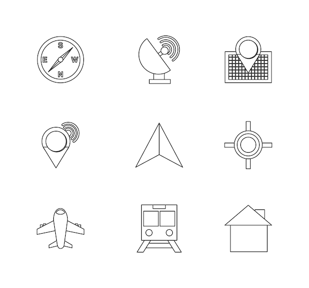 Gps set  icon design