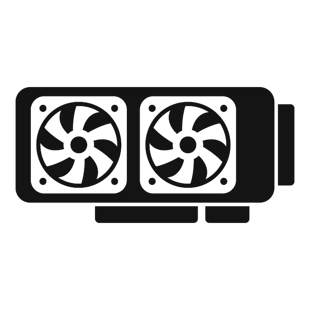 Gpu hardware icon simple vector Computer card Cpu chip