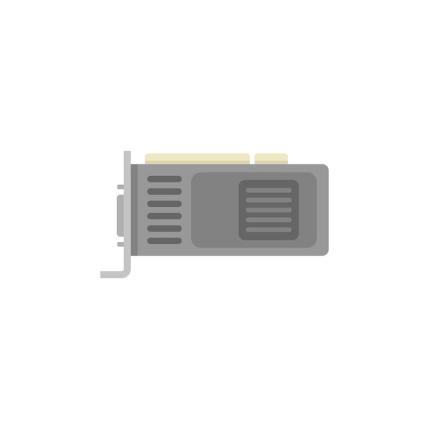 GPU weergavepictogram platte vector Computer video Cpu-chip geïsoleerd