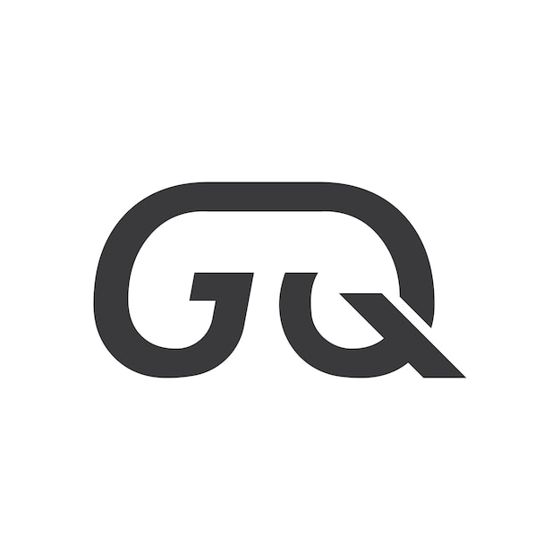 GQのレターロゴのベクトルアイコンデザイン