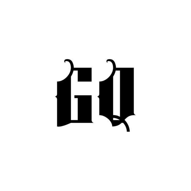 GQ モノグラムロゴ デザイン文字 テキスト名 シンボル モノクロロゴタイプ アルファベット文字 シンプルロゴ