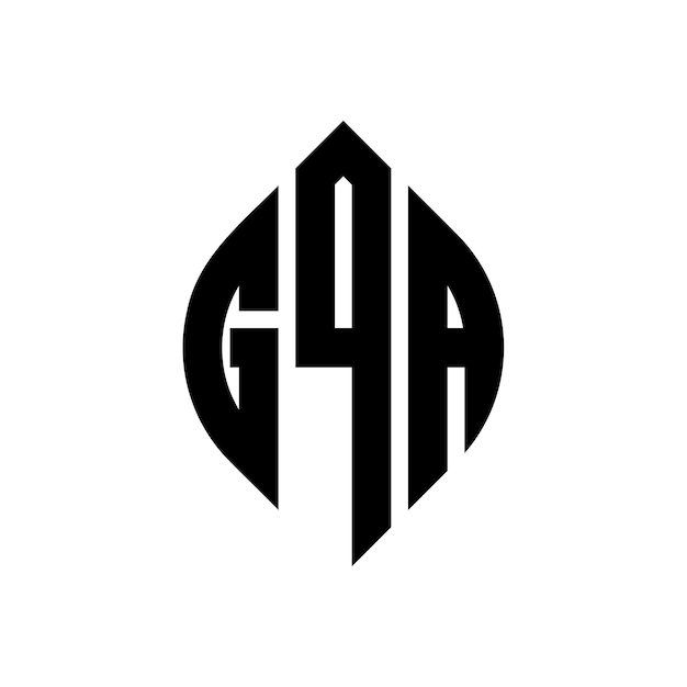 Gqa cirkel letter logo ontwerp met cirkel en ellips vorm gqa ellips letters met typografische stijl de drie initialen vormen een cirkel logo gqa circle emblem abstract monogram letter mark vector