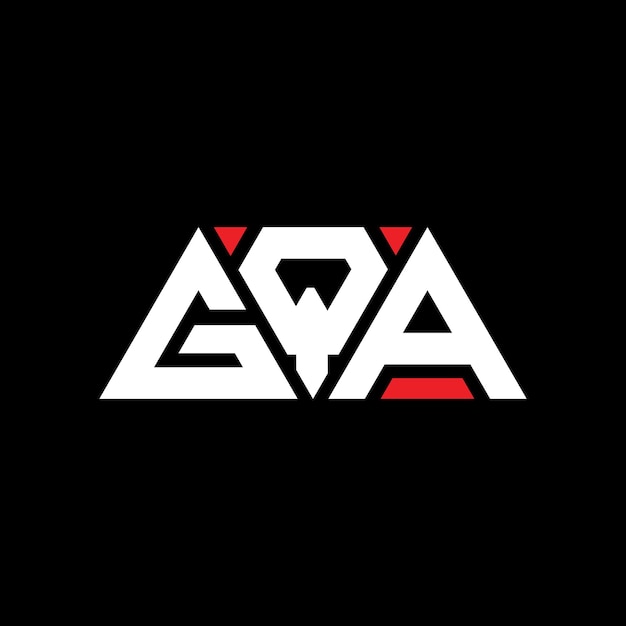 トライアングル・レター・ロゴ・デザイン (GQA) トライアングルの形状のロゴデザイン(GQA Triangle Vector Logo Design) モノグラム赤い色のゴーグル・ベクトル・ロゴテンプレート (GQ A Triangular Logo Template) シンプルエレガントで豪華なロゴ