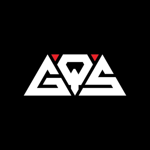 GQS треугольная буква дизайн логотипа с треугольной формой GQS триугольная конструкция логотипа монограмма GQS трехугольный вектор логотипа шаблон с красным цветом GQS трёугольный логотип простой элегантный и роскошный логотип GQS