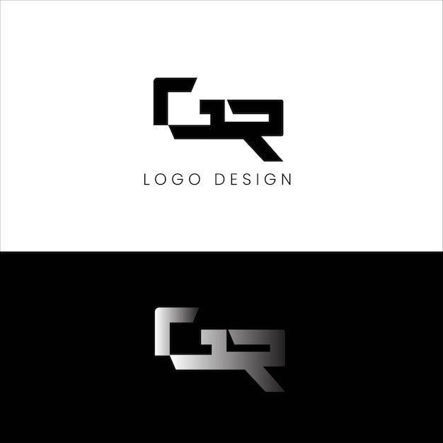 Vector gr beginletter logo ontwerp