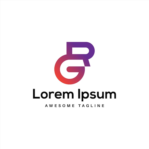 GR 글자 로고 디자인 무료 아이콘