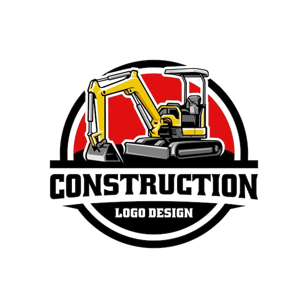 Graafmachine zware constructie logo vector