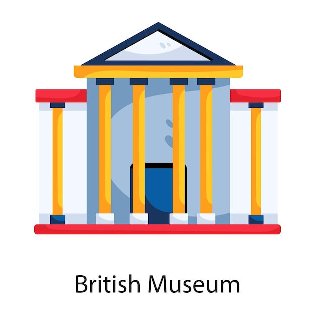 Grab flat icon of british museum