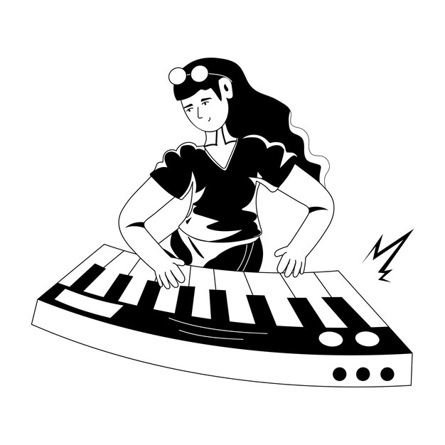 Grab a glyph illustration of pianist