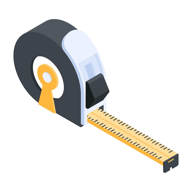 Grab inches tape isometric icon