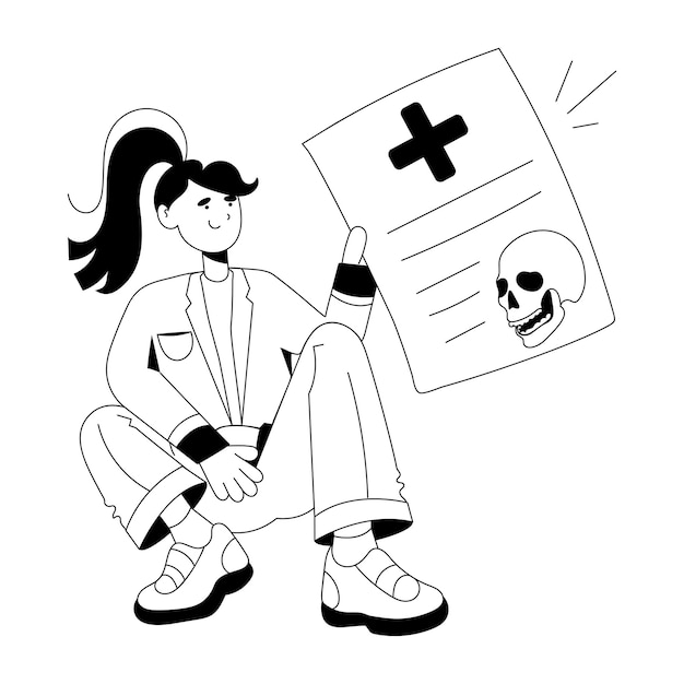 Grab a sketchy illustration of medical report