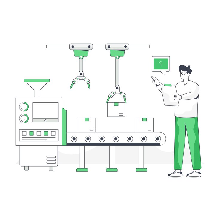 Vector grab this amazing flat illustration of production monitoring