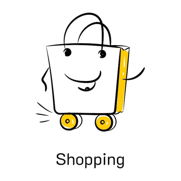 Grab this amazing icon of shopping sketchy style