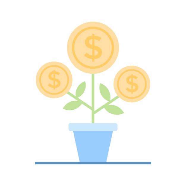 Grab this carefully crafted money plant vector icon of business development