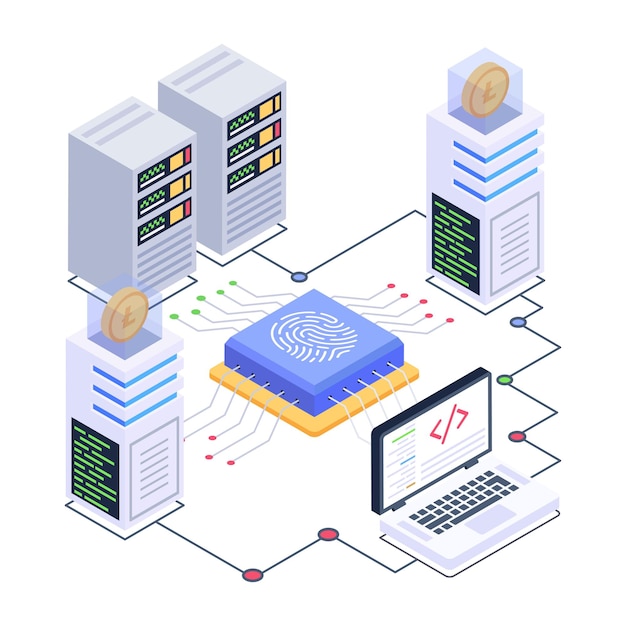 Vector grab this creative isometric icon of cloud computing network