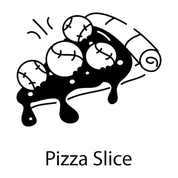 Grab this doodle icon of pizza slice