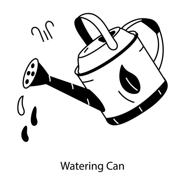 Grab this doodle icon of watering can