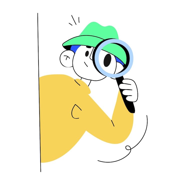 Vector grab this doodle mini illustration of a detective