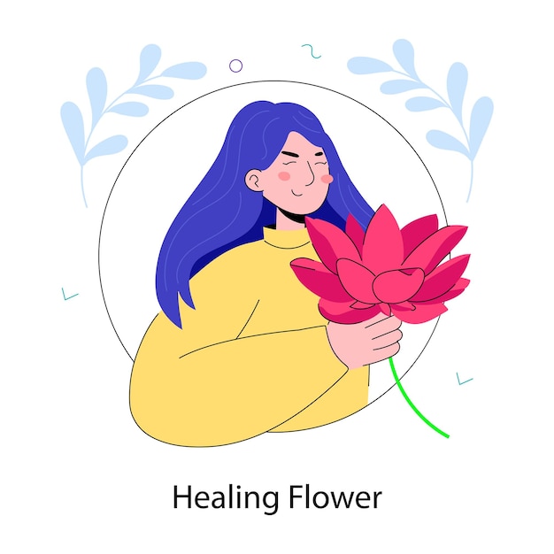 Вектор grab this doodle mini illustration of healing flower