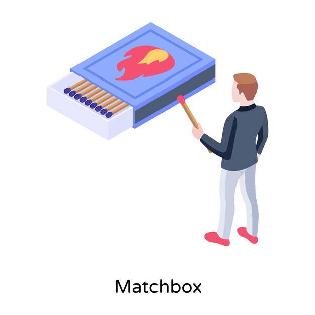 Grab this editable conceptual icon of matchbox