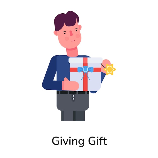 Grab this flat icon of giving gift