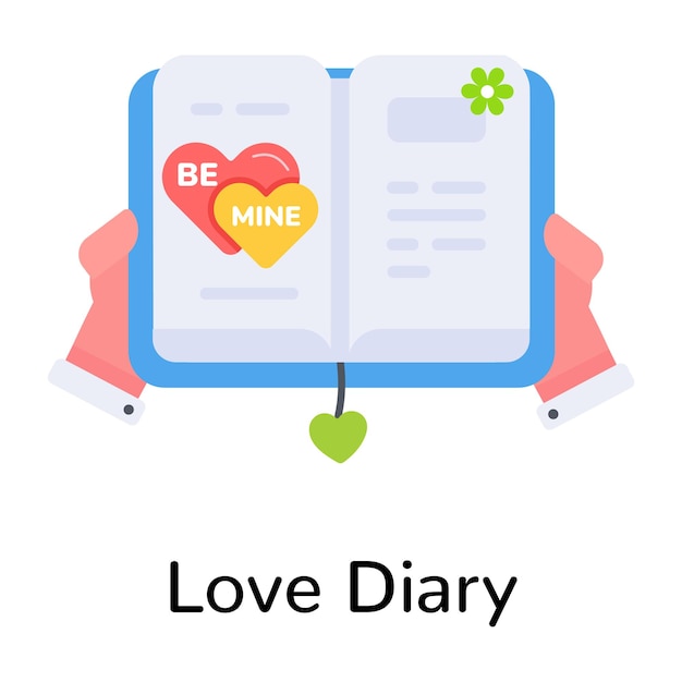 Grab this flat icon of love story