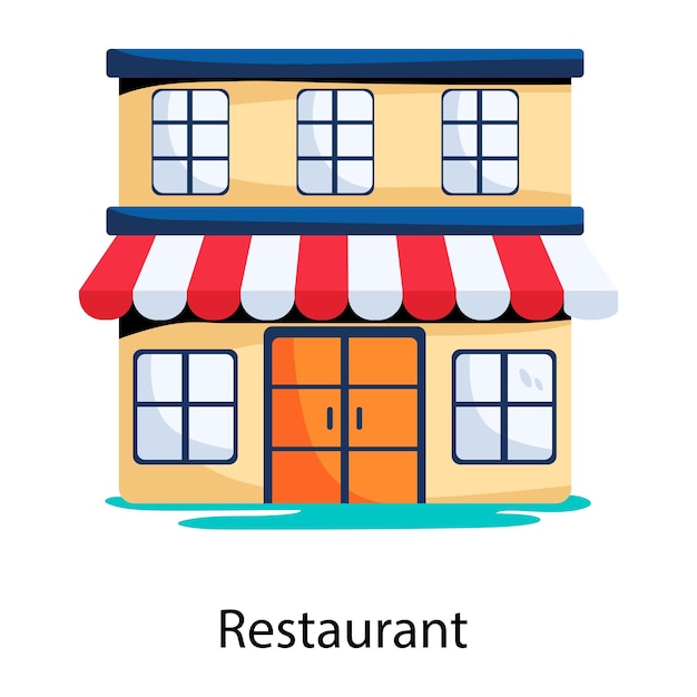 Grab this flat icon of a restaurant