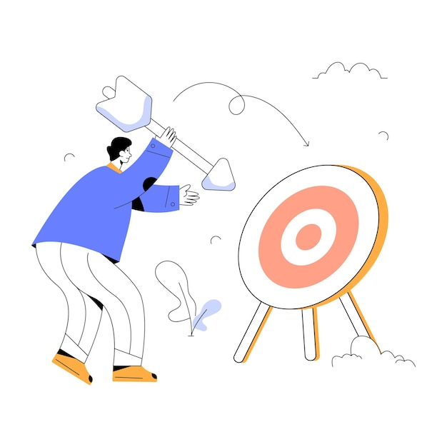 Grab this flat illustration design of target