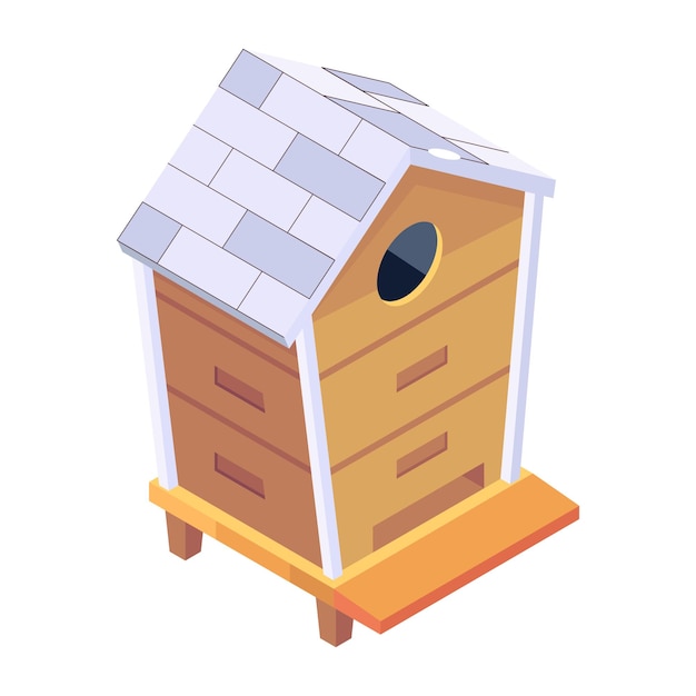 Grab this isometric icon of bee house vector design