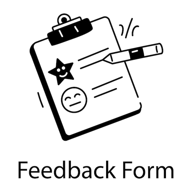 Vettore prendi l'icona lineare di tendenza del modulo di feedback