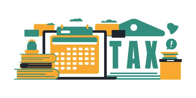 Vector graceful background on the theme of paying taxes