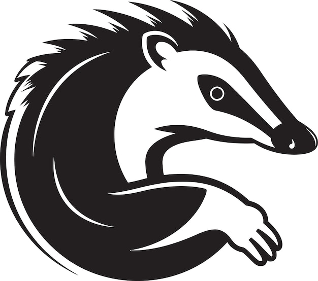 Vector graceful black anteater logo vector artistry in black black anteater symbol vector logo for a strong