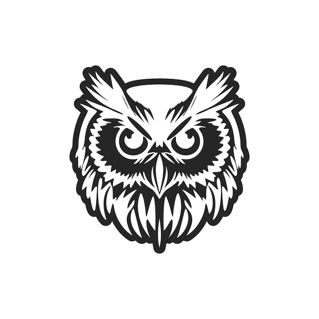 A graceful black owl logo Isolated