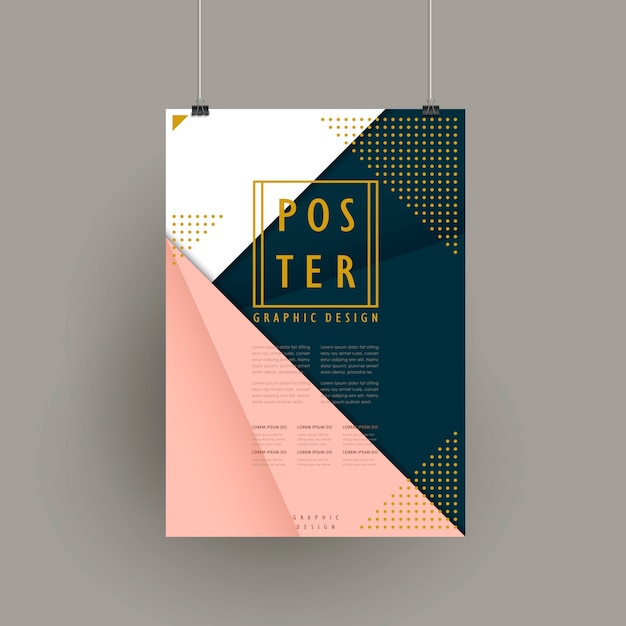 Graceful brochure template design in origami style
