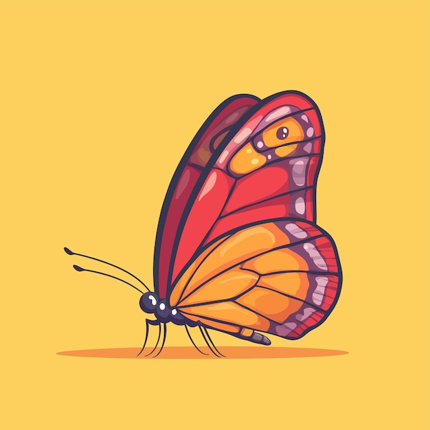 graceful butterfly gliding through a warm breeze vector illustration