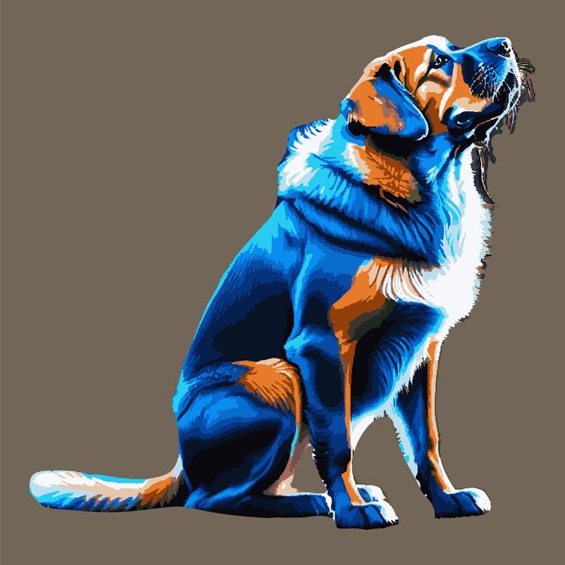 ベクトル 優雅な犬のベクトル描画 seo 最適化のための魅惑的な野生動物のイラスト