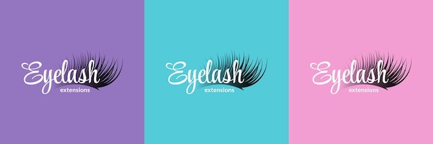 Graceful eyelash extension logo Vector illustration