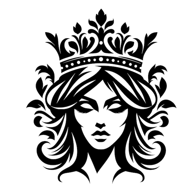 Vector graceful glow monochrome beauty face logo