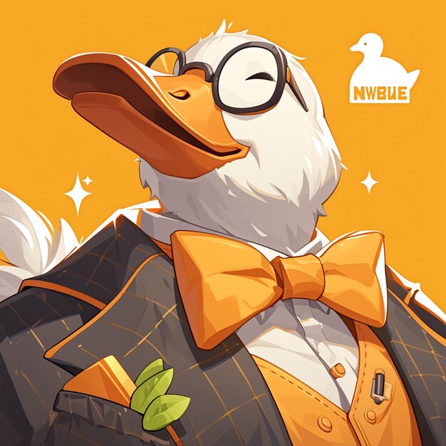 Vector a graceful goose software engineer cartoon style