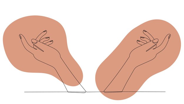 벡터 우아한 손 스케치 연속 선 그리기 벡터